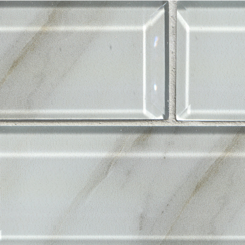 Subway 12 in. x 12 in. Glossy Glass Mosaic Wall Tile, Linen Glow