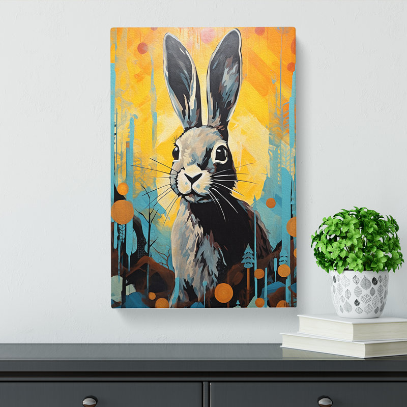 Rabbit Expressionism - No Frame Print, 50cm H x 35cm W x 3cm D
