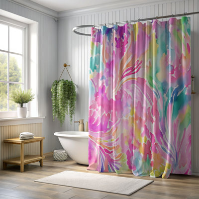 Watercolor Template Art - 1 Piece Standard Shower Curtain