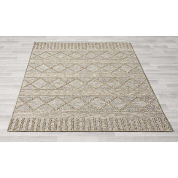 Union Rustic Hevyn Geometric Faux-Jute High-Low Pile Indoor/Outdoor ...