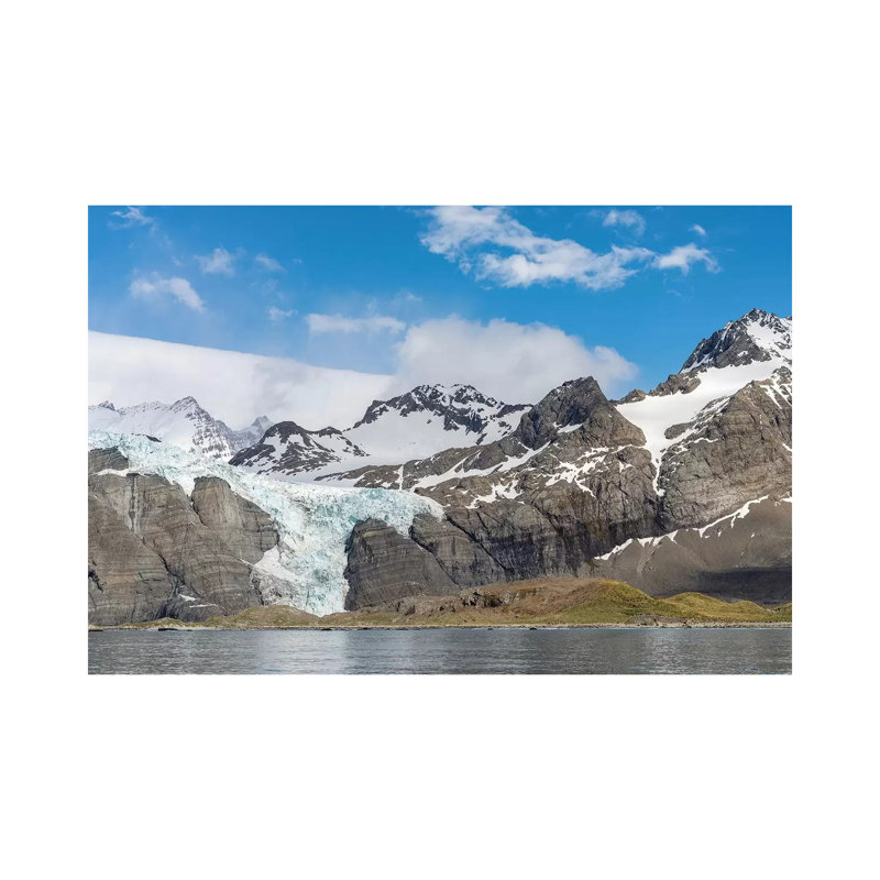 Gold Harbour With Mighty Bertrab Glacier On South Georgia Island by Martin Zwick - Wrapped Canvas Print
