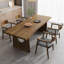 Table de salle à manger rectangulaire en bois massif Nut-Brown-1481395614