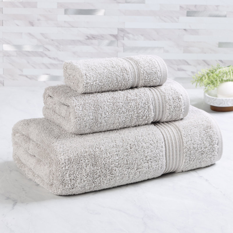 Ensemble de serviettes de bain 3 pièces Oleg Heritage, Argent argent