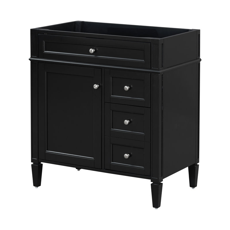 " modern bathroom vanity | storage cabinet with 2 drawers & tip-out drawer | top sink not included | space-efficient