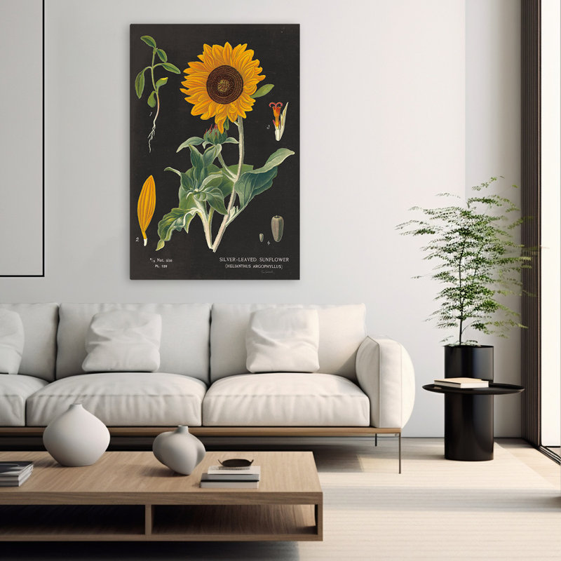 Tableau de tournesol rétro et bohémien V2, H 60 po x l 40 po
