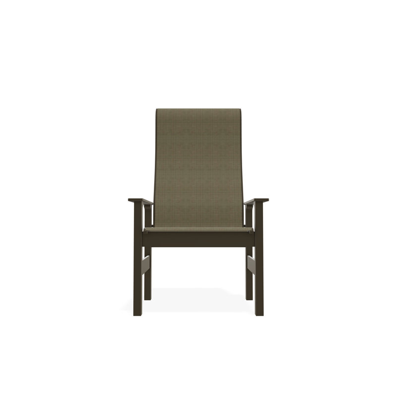 Leeward Sling Marine Grade Polymer Supreme Arm Chair, Elevation Stone, Beachwood