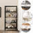 2 Pcs Foldable Storage Shelves Adjustable Collapsible Organizer Rack With Wheels