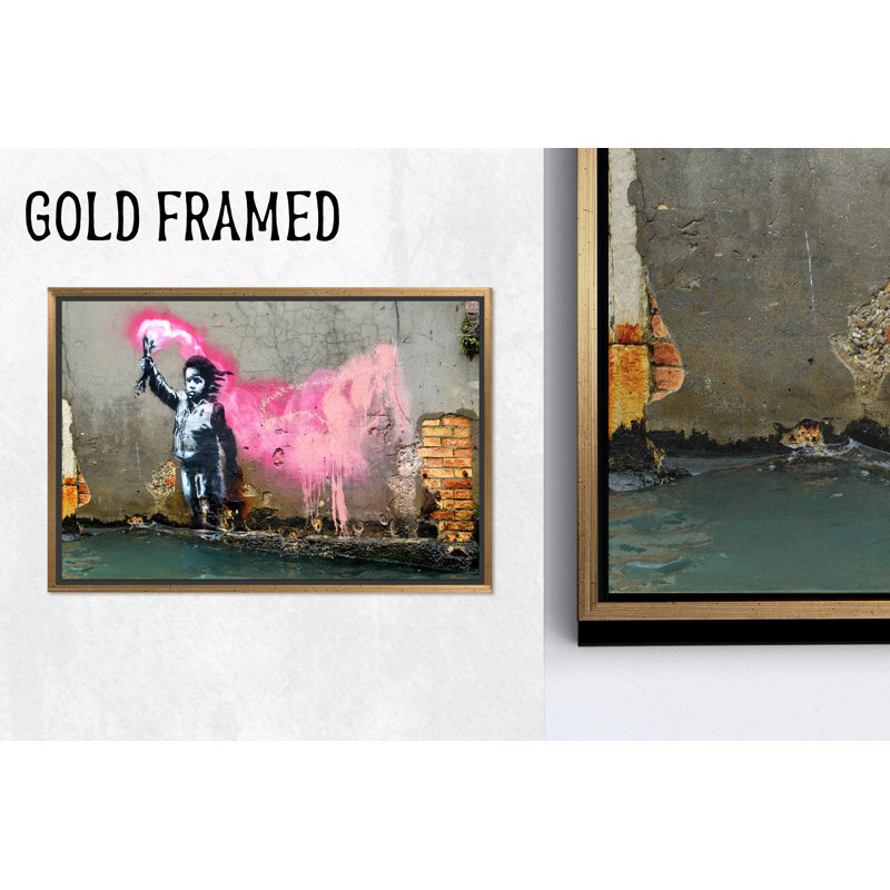 Impression sur toile Banksy, «Childrant Graffiti»: décoration murale moderne, toiles 1P, 59,1 po H x 82,7 po l