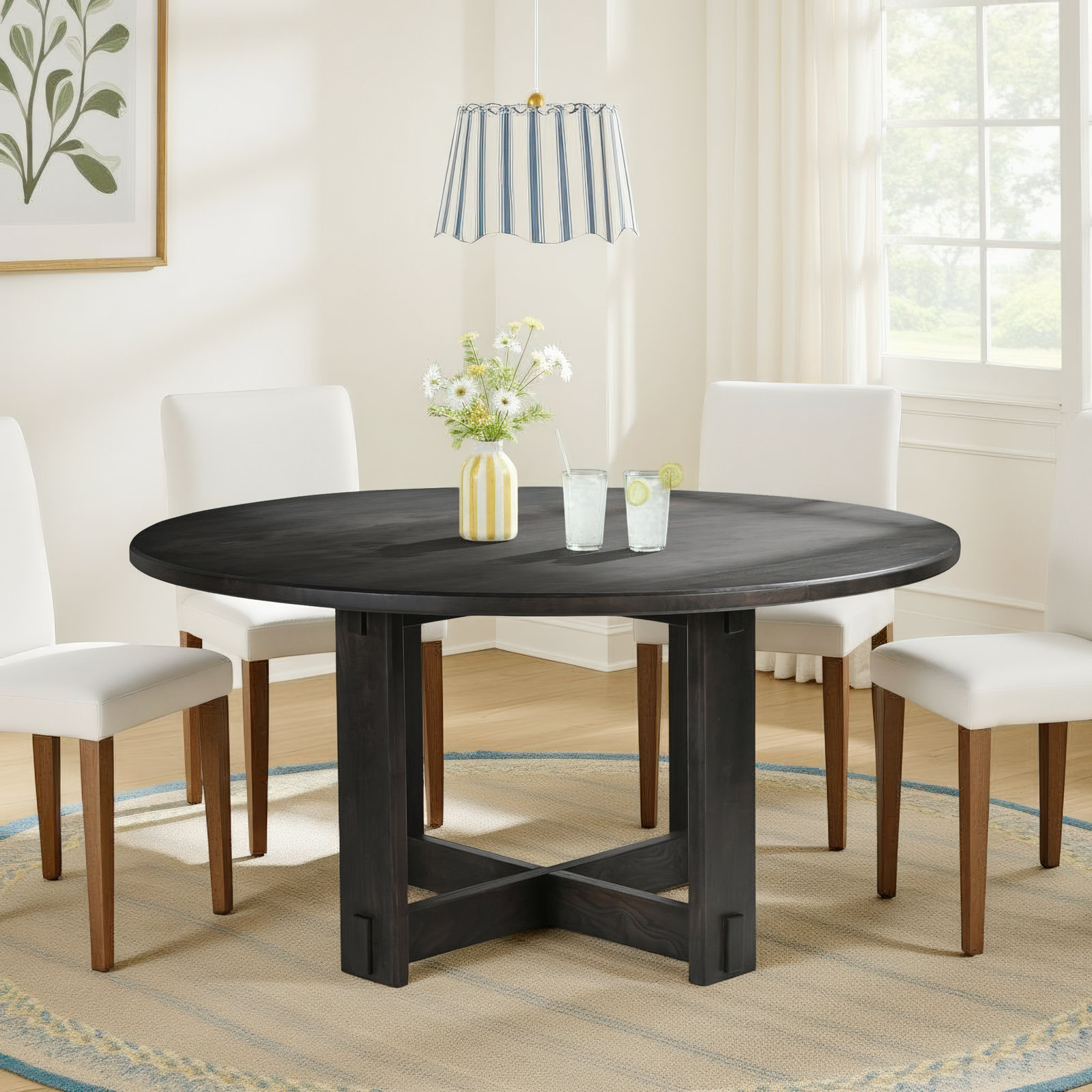 Keaton Round Dining Table Dark Brown