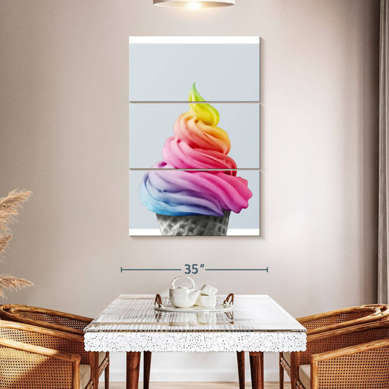 Yarlin Rainbow Ice Cream, 65" H x 42" W