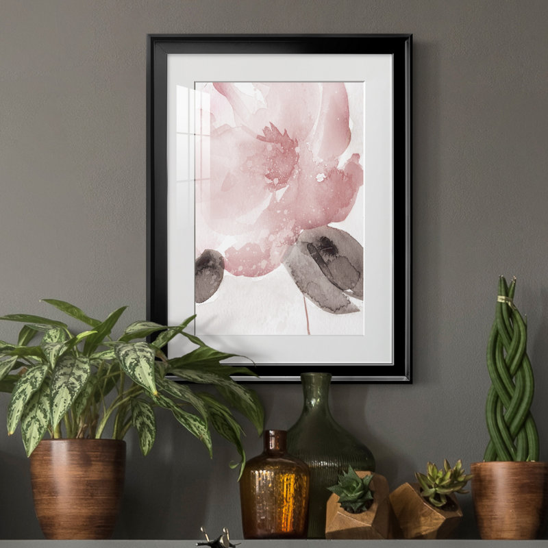 Blush Bloom I - peinture sur toile encadrée, H 22,5 po x l 30,5 po x P 1,5 po, Noir