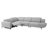 Cheridy 123.5" Power Reclining Sectional Sofa With Usb Port And Swivel Arm-1891514074