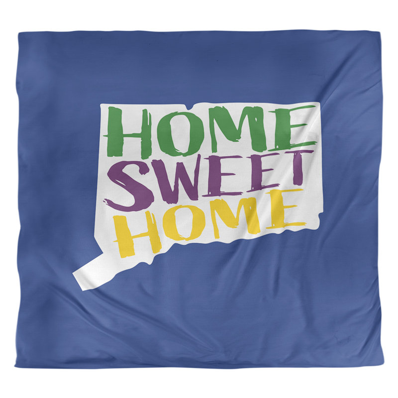 Housse de couette connecticut doux, Microfibre, Housse de couette pour très grand lit, Bleu marine / gris