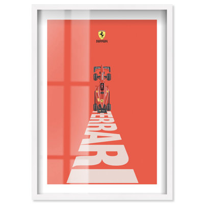 Red Icon Shadowbox Print Formula 1 Posters by Notoriart, White Frame, 25 x 37