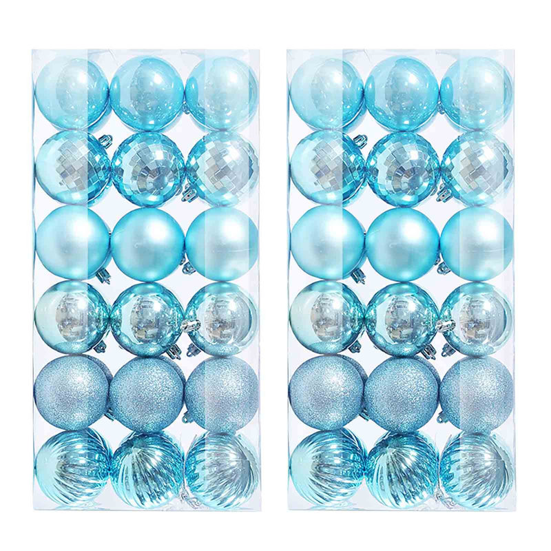 72 pièces de décoration de Noël en forme de boule de Noël suspendue 4 cm, L
