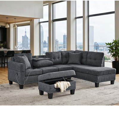 Canapé modulaire électrique avec repose-pieds Camden