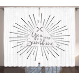 Tribal Boho Quotes Decor Graphic Print and Text Semi-Sheer Rod Pocket Curtain Panels