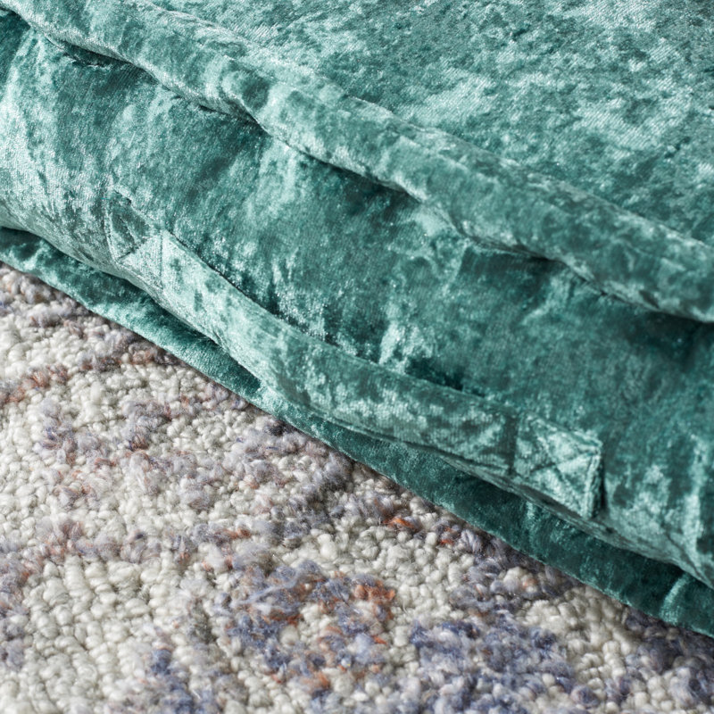 Belia Buttons Reversible Throw Pillow, 25"H x 25"W, Green