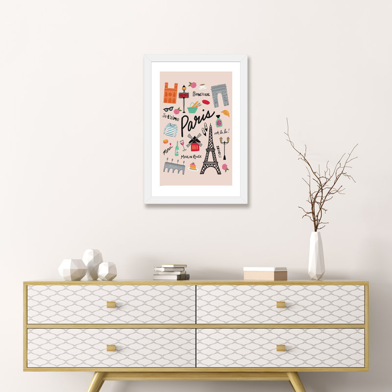 «City Love II» par Nina Seven - impression d'art graphique, H 24 po x l 16 po x P 1 po, Papier encadré blanc