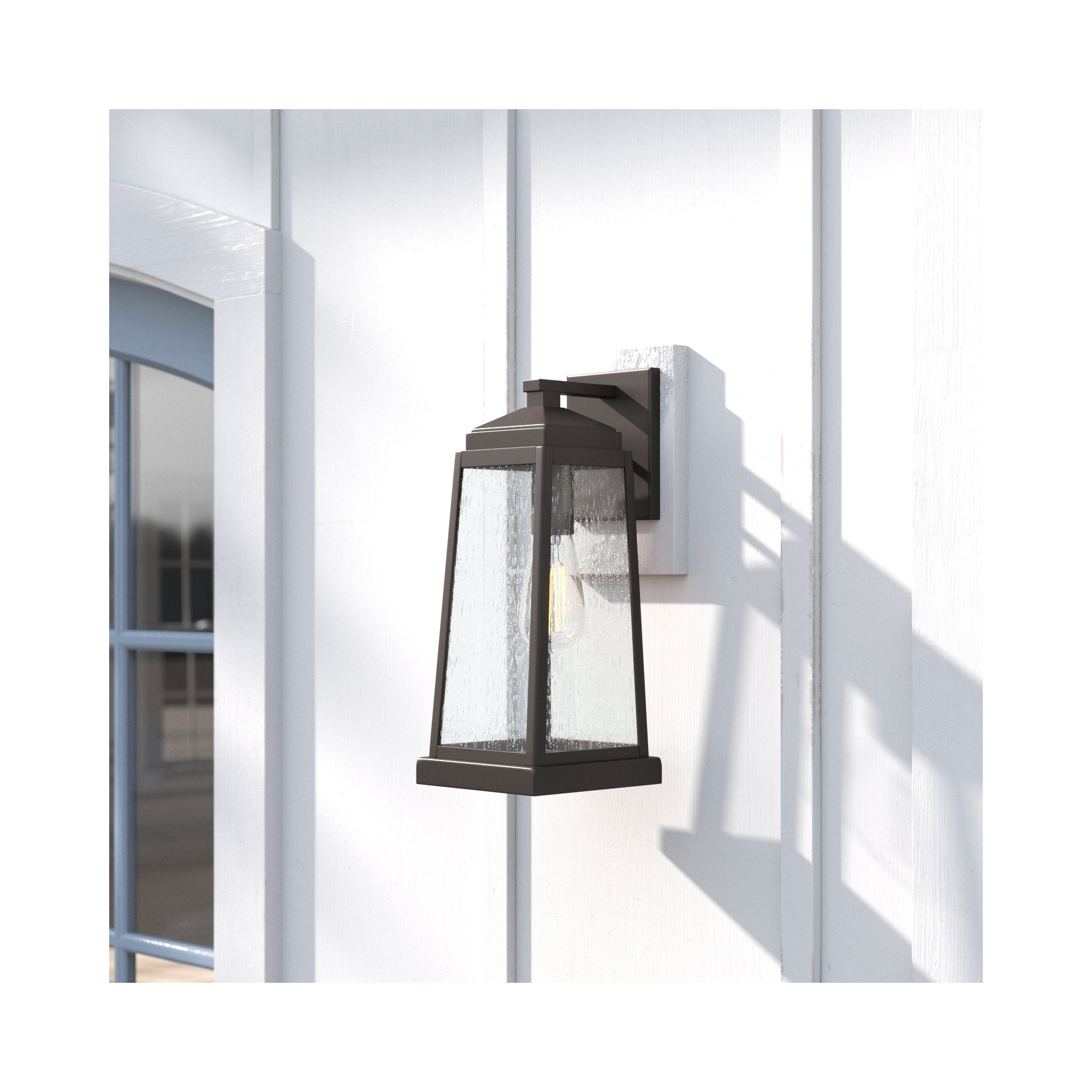 Single Light Outdoor Steel Wall Light, 12.5" H x 5.25" W x 6.25" D