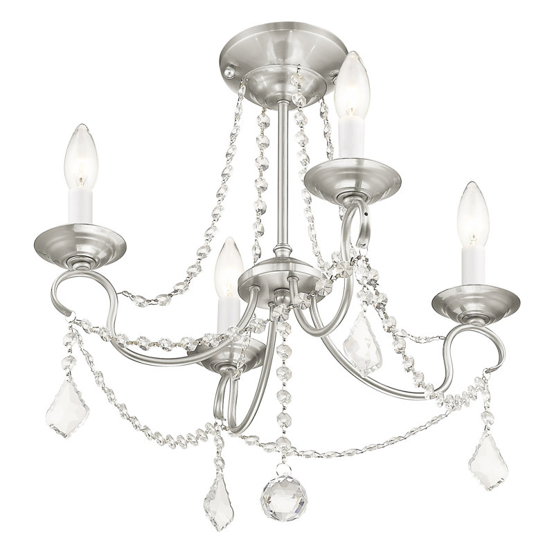 Fabio 4 - Light Dimmable Chandelier, Brushed Nickel