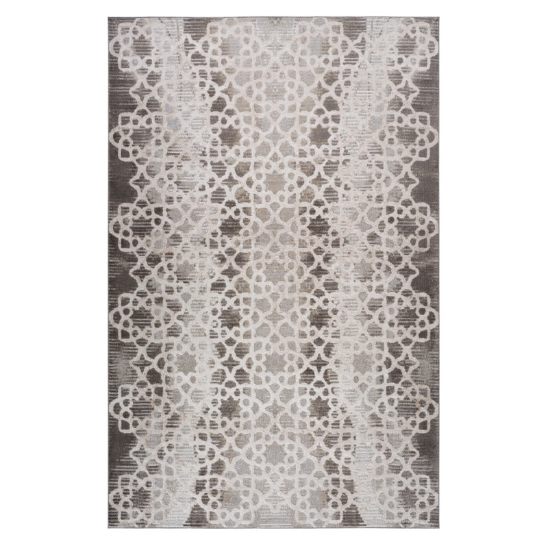 4' X 6' Brown and Beige Abstract Distressed Area Rug