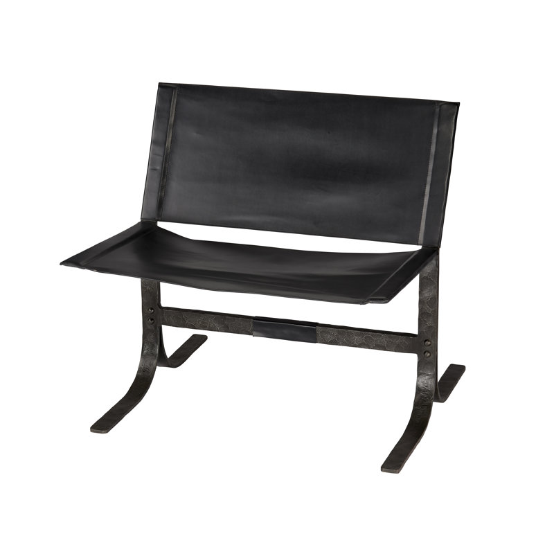 Banc en similicuir Alessa, Noir