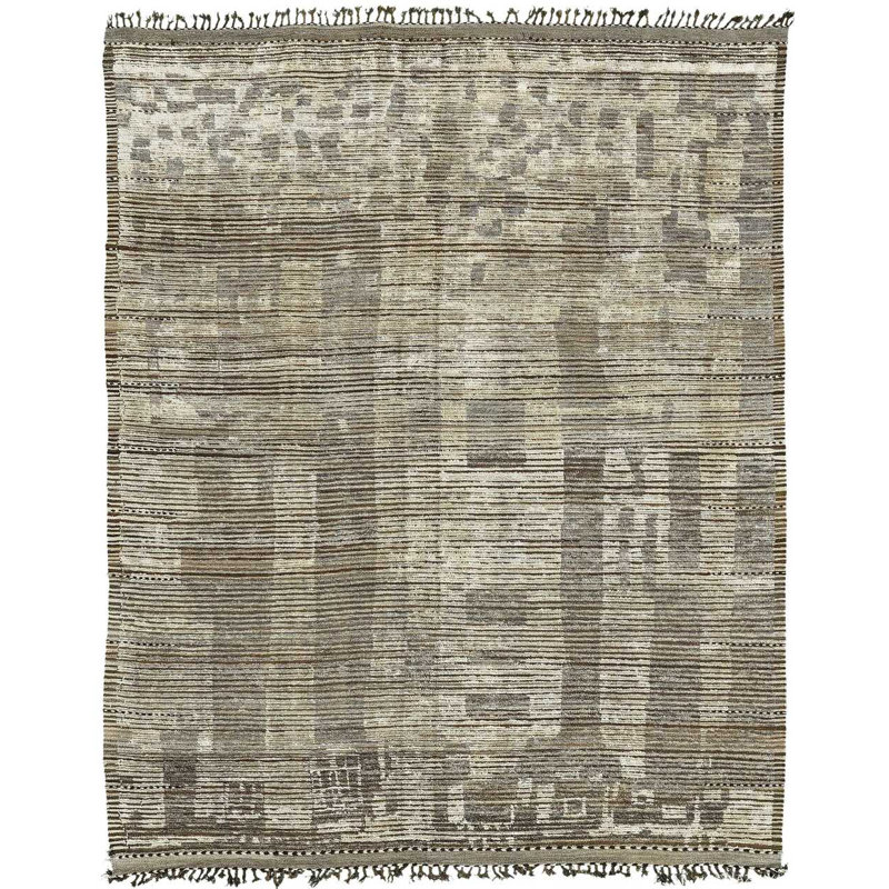 Tapis taupe et brun moderne délavé