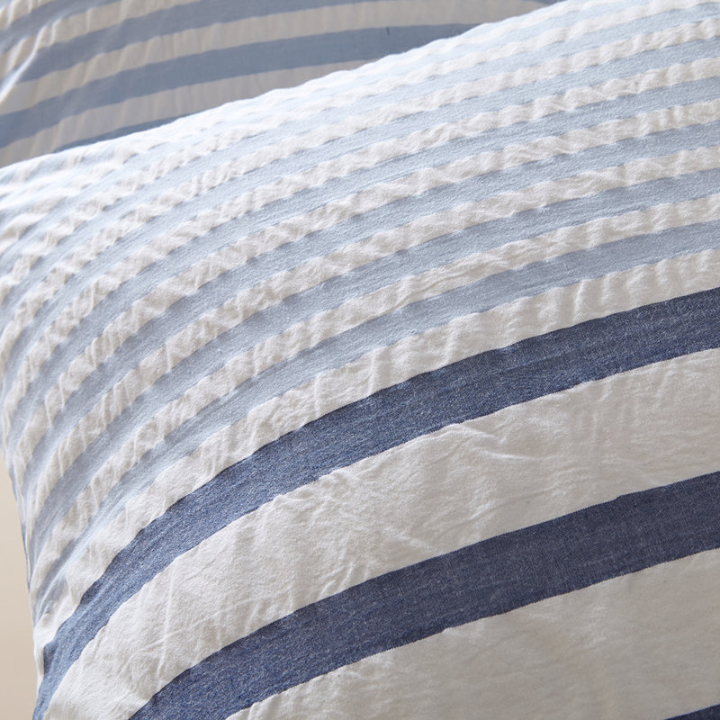 Sutton Blue Cotton Reversible Full Comforter Set