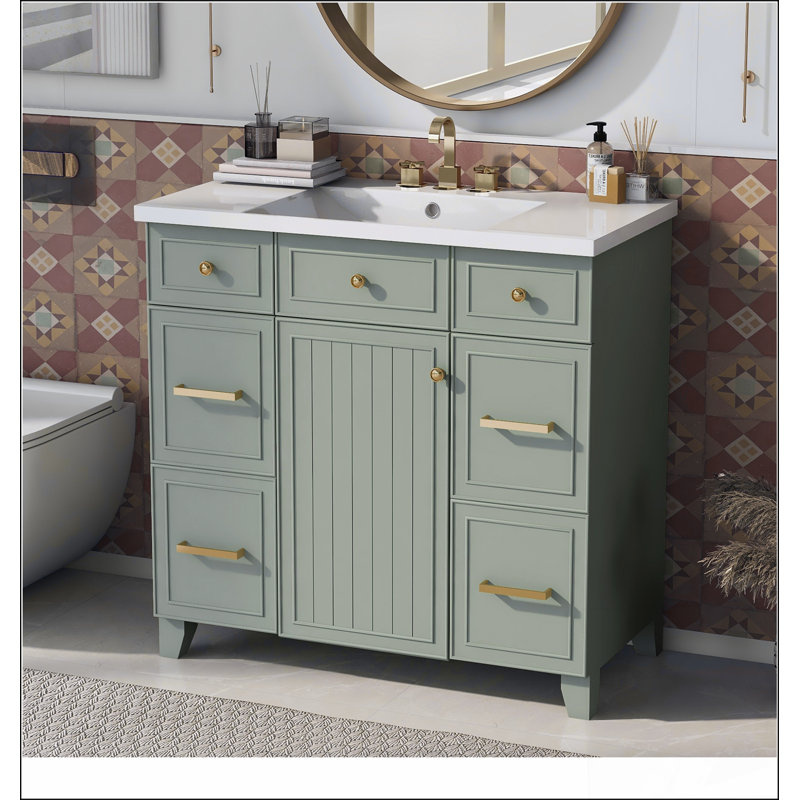 Ensemble de meuble-lavabo vert 36 "avec lavabo