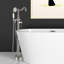 Robinet de baignoire autoportant en métal avec douche à main - 45,02 po Profondeur, baignoire de salle de bain moderne en métal massif, hauteur 6,32