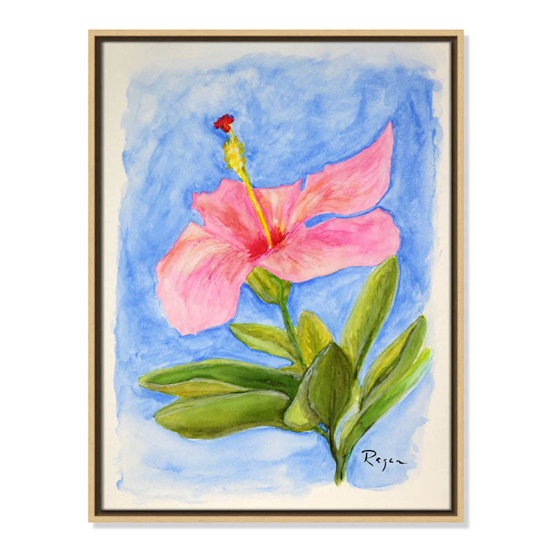 Fleur d'hibiscus rose par Mike Ragan, H 25,5 po x l 19,5 po, Naturel