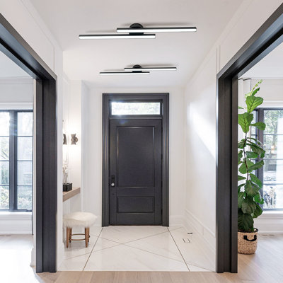 Erika 2-Light 91cm Black LED Semi Flush Mount Ceiling Light 