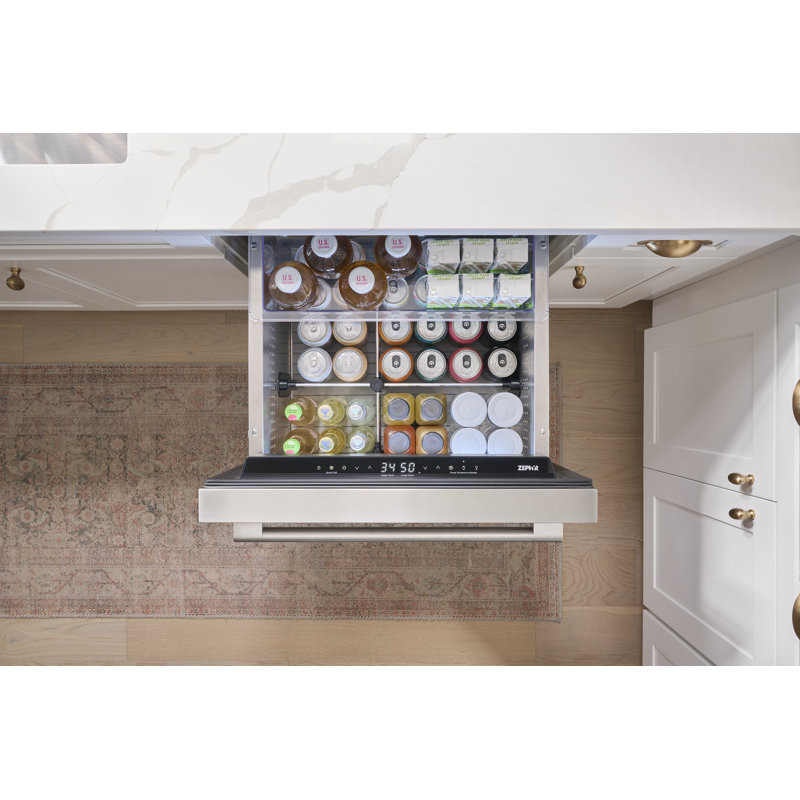 Zephyr Presrv 24" Stainless Steel Built-In Dual Zone Refrigerator Drawers