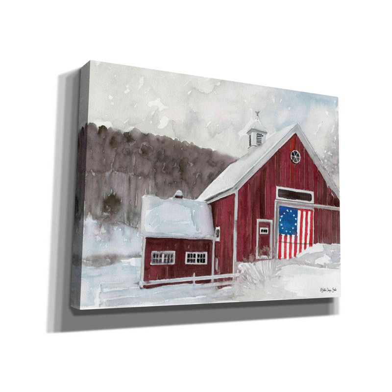 «American Barn» par Stellar Design Studio, art mural sur toile, H 26 po x l 34 po x P 1,5 po