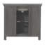 Meuble-lavabo simple 36 po gris avec plateau en marbre blanc
