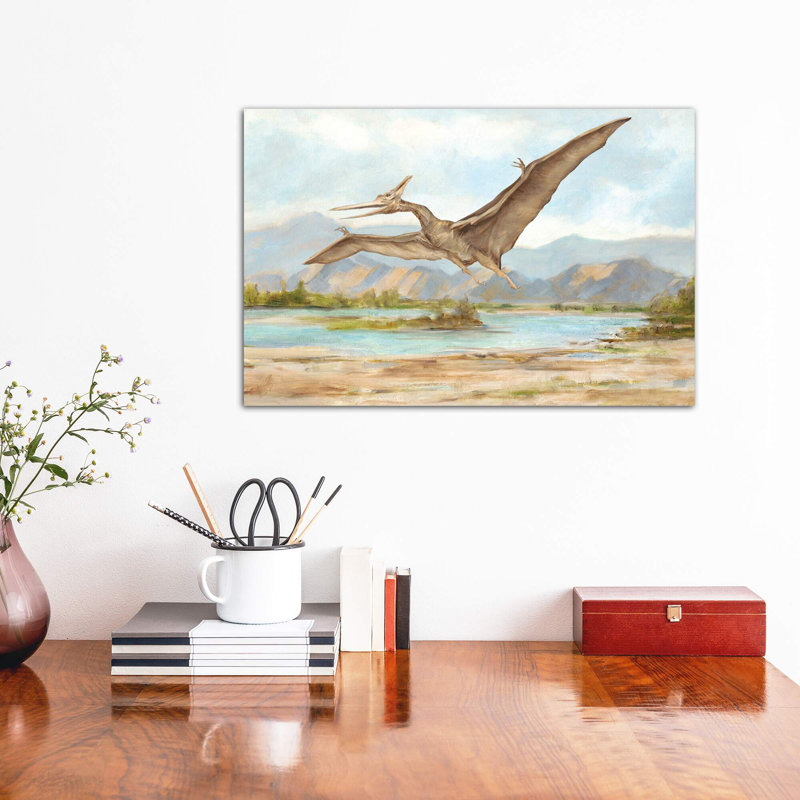 «Dinosaur Illustration VI» par Ethan Harper - reproduction, Toile tendue, Pas de tapis, H 40 po x l 60 po x 1,5 po