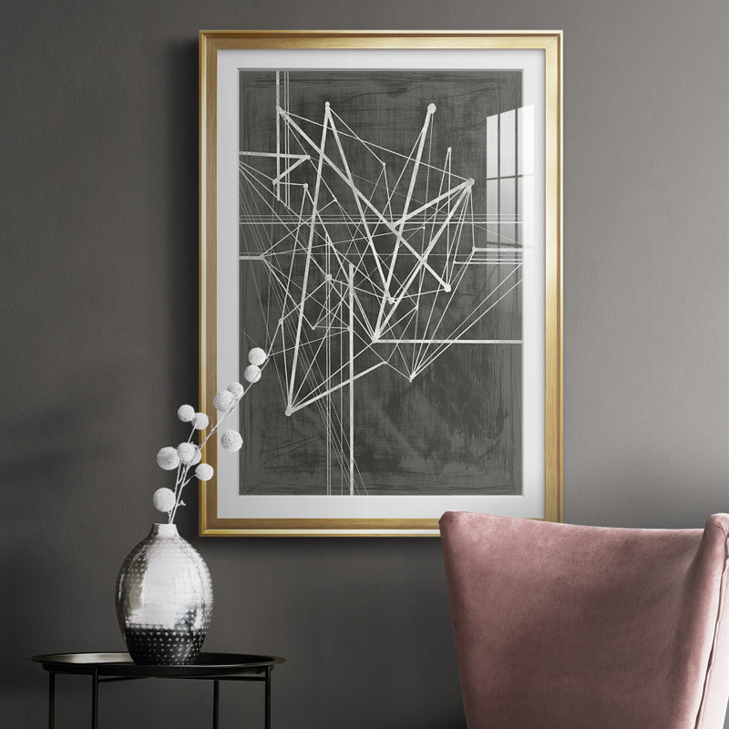 Vertices I - reproduction d'un seul cadre photo, Encadrement doré, H 42,5 po x l 30,5 po x P 1 po
