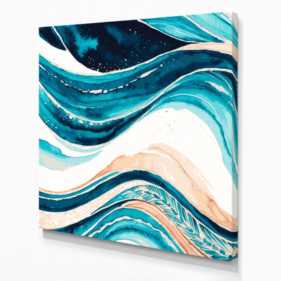 «Hawaiian Ocean Ripples», art mural sur toile beige