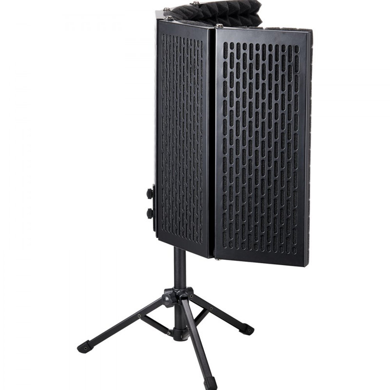 Microphone Isolation Shield, 5-Panel, Studio Recording Mic Sound Shield, with Pop Filter Desktop Tripod Stand and 3/8'' to 5/8'' Microphone Adapter, for Blue Yeti and Condenser Microphones