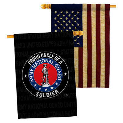 Drapeau de maison en polyester 40 x 28 po Army Proud Uncle Soldier