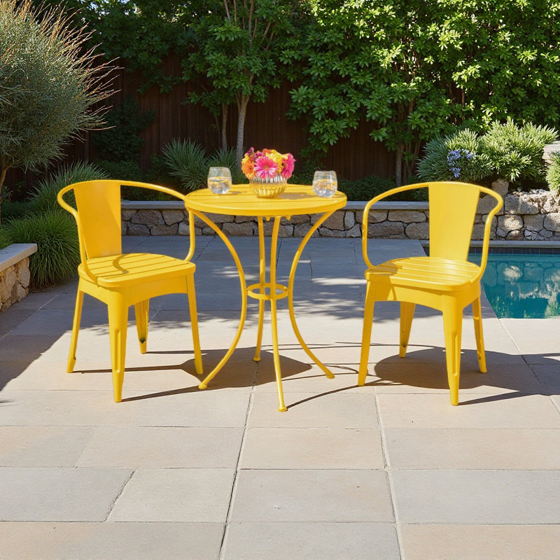 Ensemble de 3 pièces en métal KD, Jaune