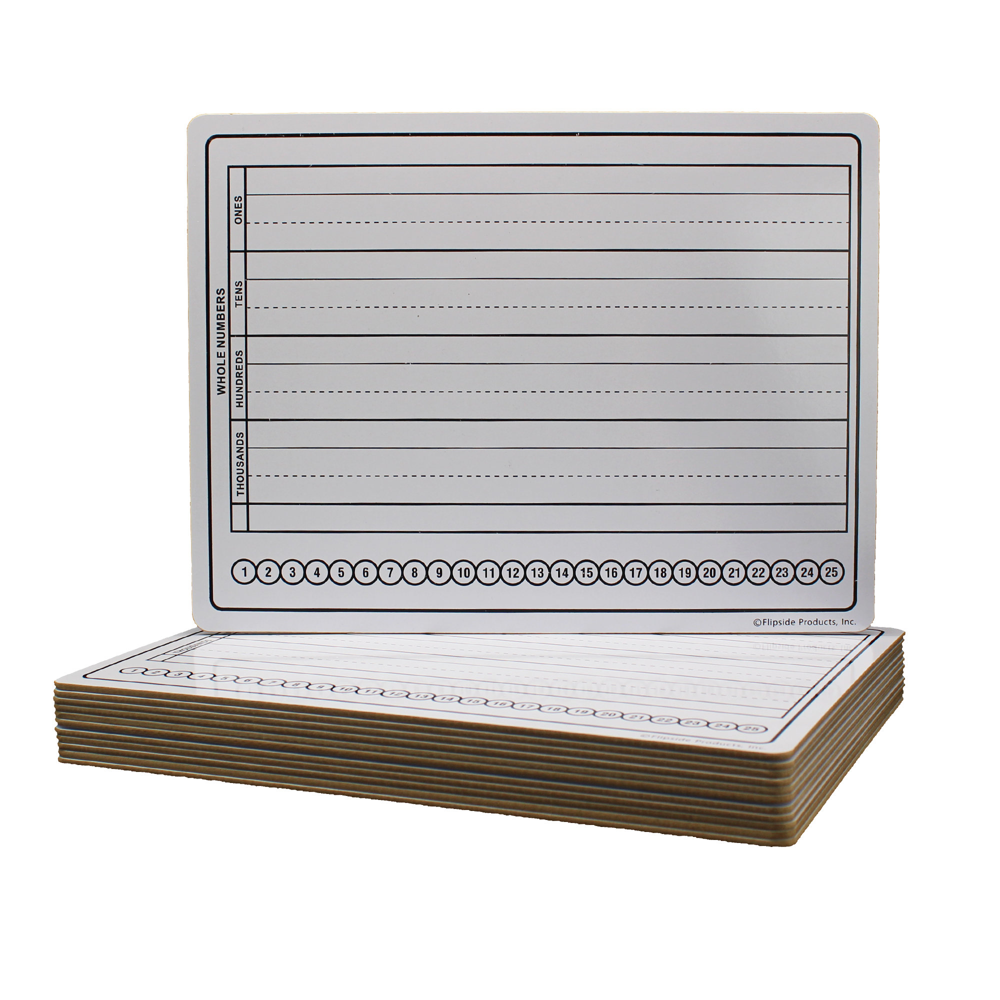 Flipside Products Reversible Graph / Grid Lap Board Whiteboard, 9" x 12