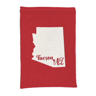 Douce maison Tucson — Silhouette de l'État de l'Arizona — Tapisserie murale tissée portrait