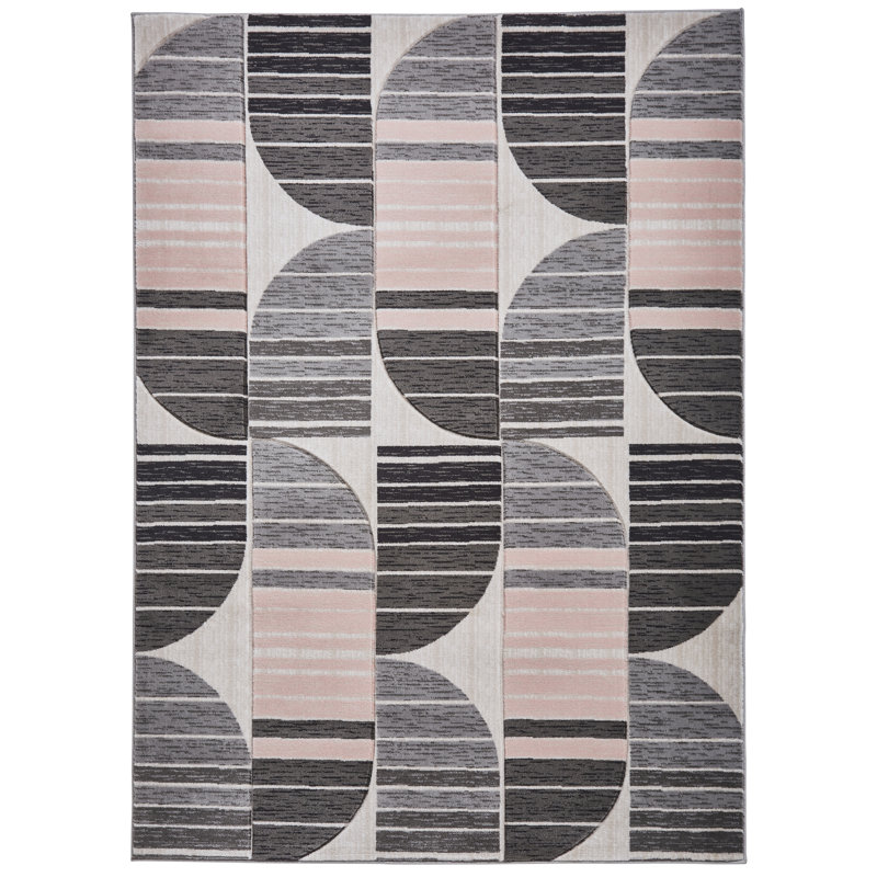 Fava area rug Machine Woven Rectangle Grey/Rose, Rectangle 80 x 150cm