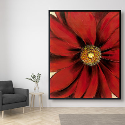 Red Daisy Print On Canvas