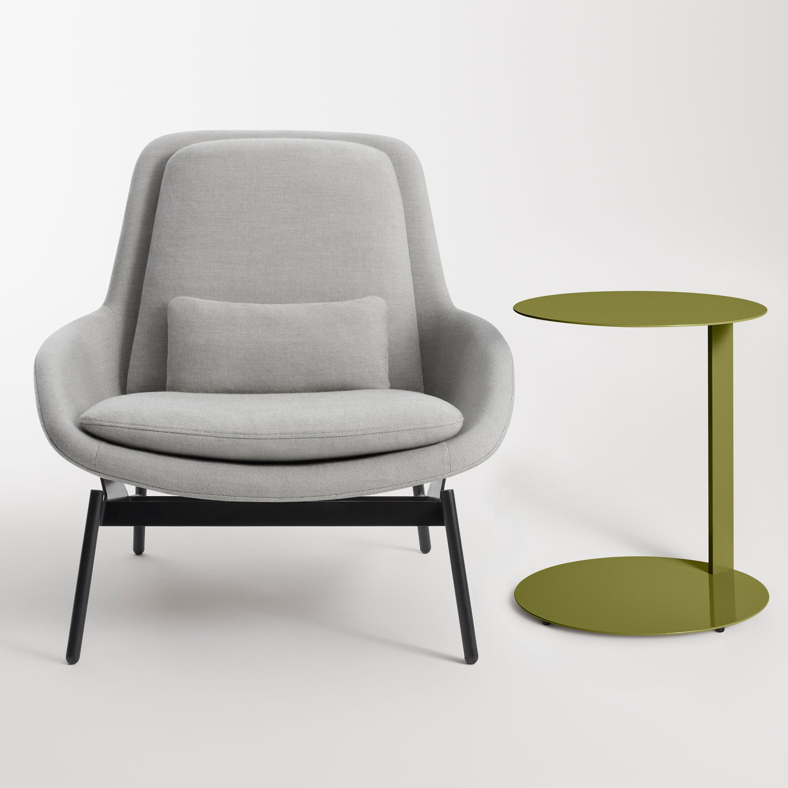Note End Table, 21.8" H x 16" W x 16" D, Avocado