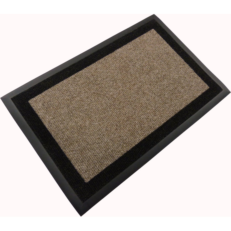 Tapis d'extérieur antidérapant Asai, Taupe, Paillasson à bordure, l 24 po x L 36 po
