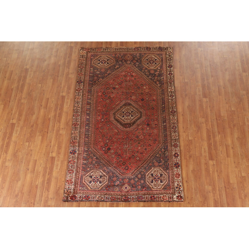 Tapis traditionnel à teinture végétale antique 5 x 8