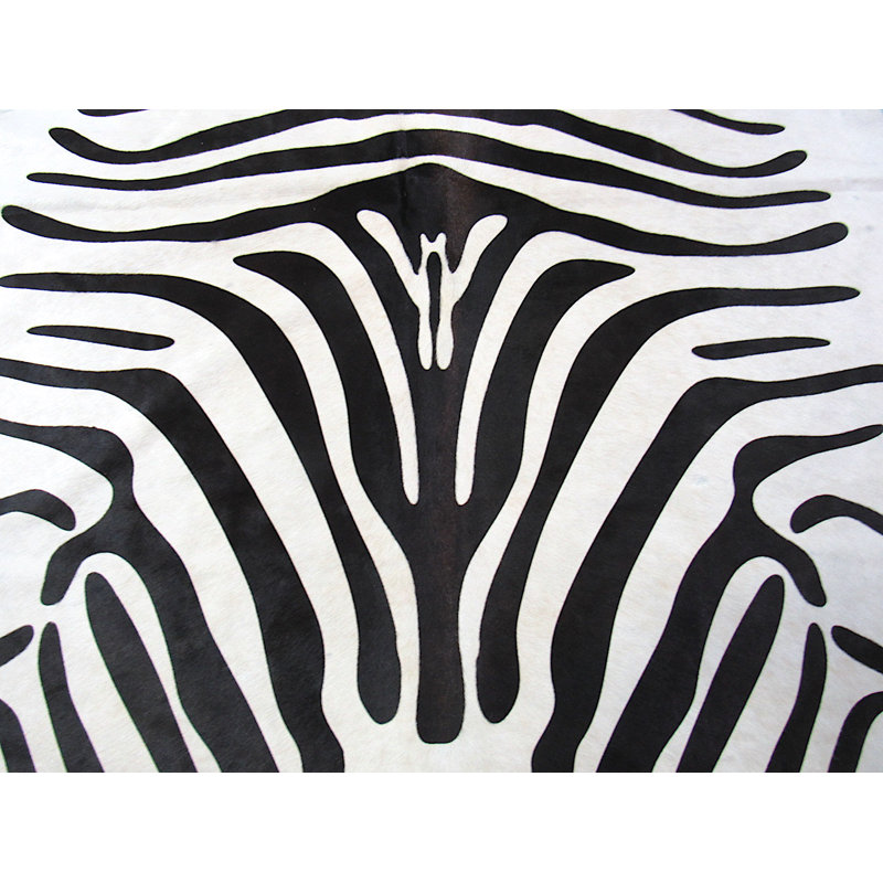 Zebra Print Cowhide Rug